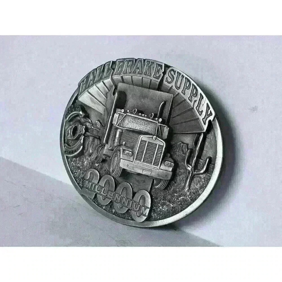 Vintage 2000 Hall Brake Supply Millennium Ltd Ed Pewter Belt Buckle #71 of 400 - Picture 3 of 8